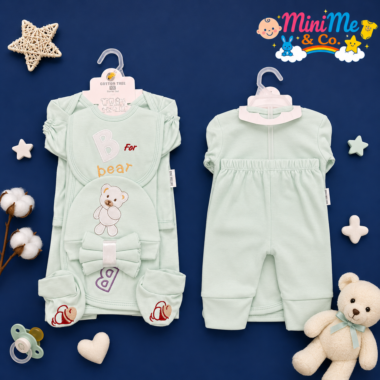 “B for Bear” Starter Set – Mint Green (10 PCS)