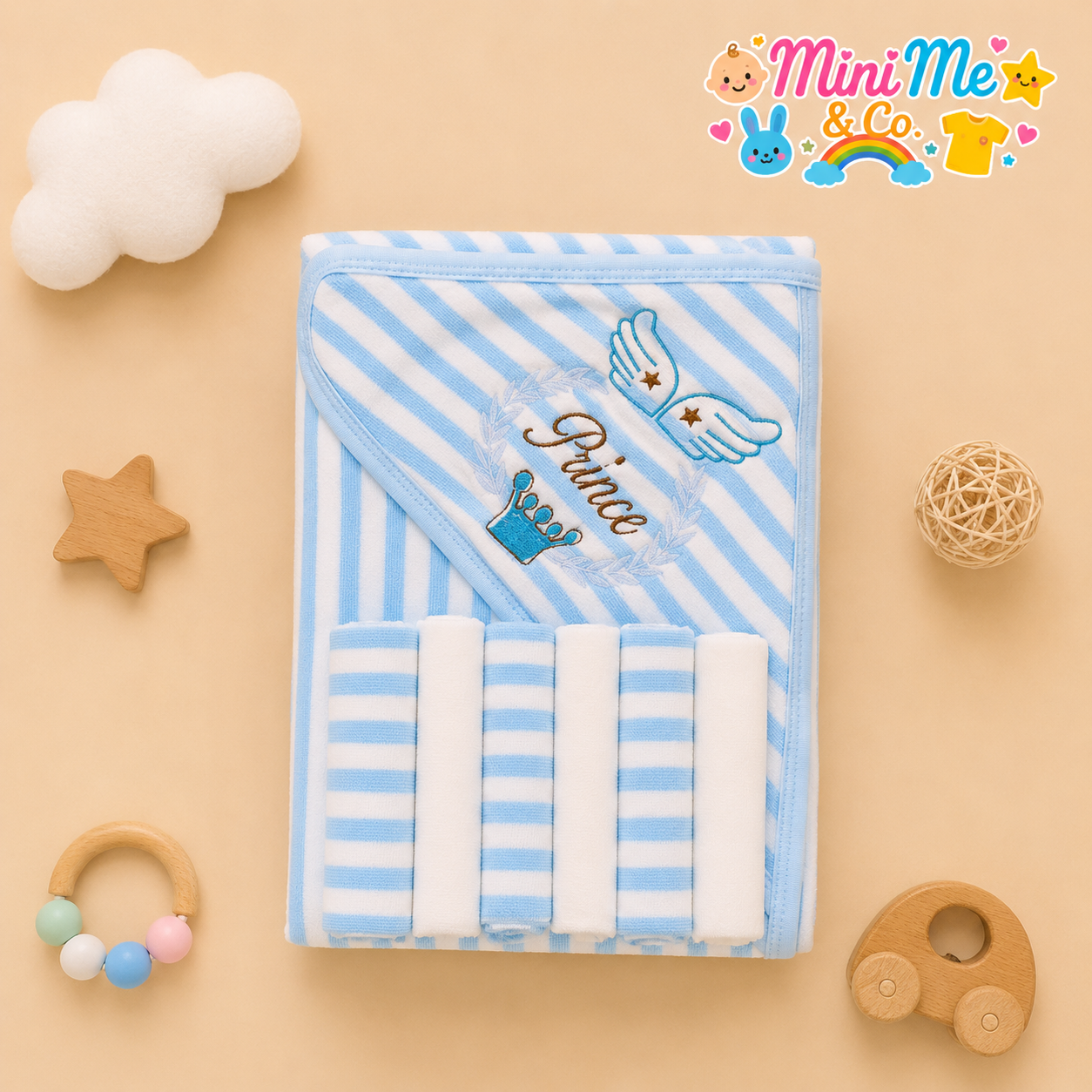Prince Baby Hooded Towel Set