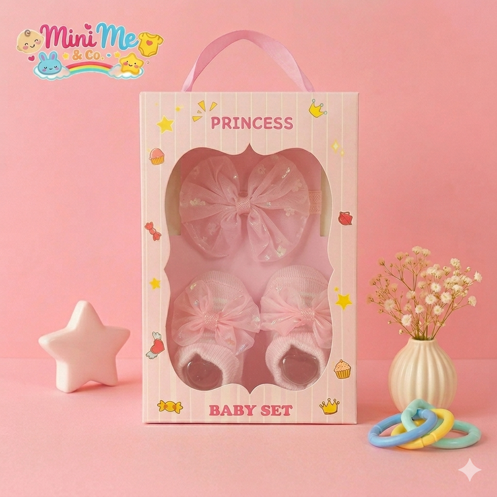 Booties & Headband Set For Baby Girl