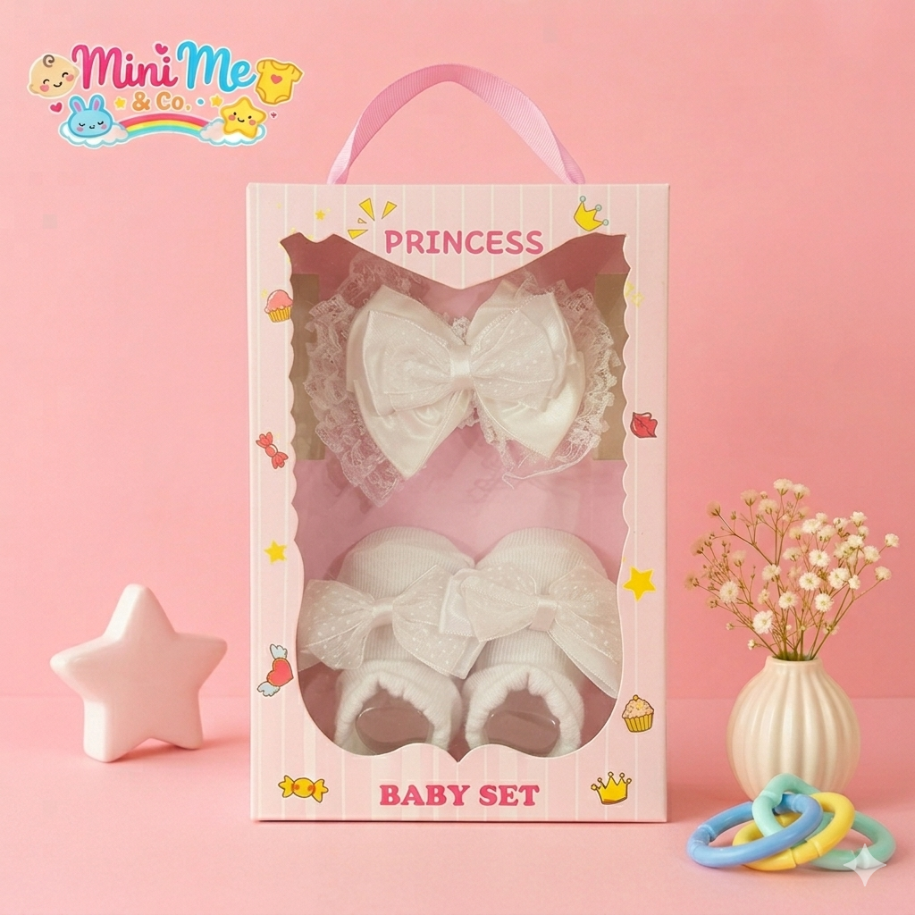 Booties & Headband Set For Baby Girl