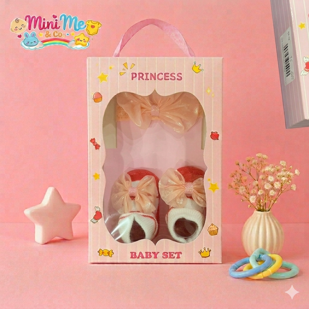 Booties & Headband Set For Baby Girl