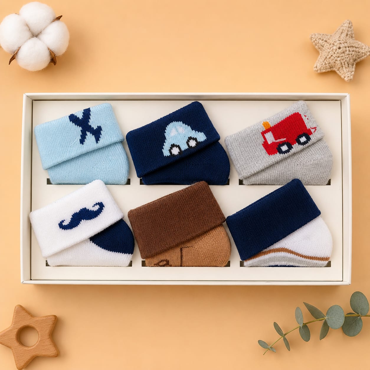 Set Of 6 Socks With Box Packing