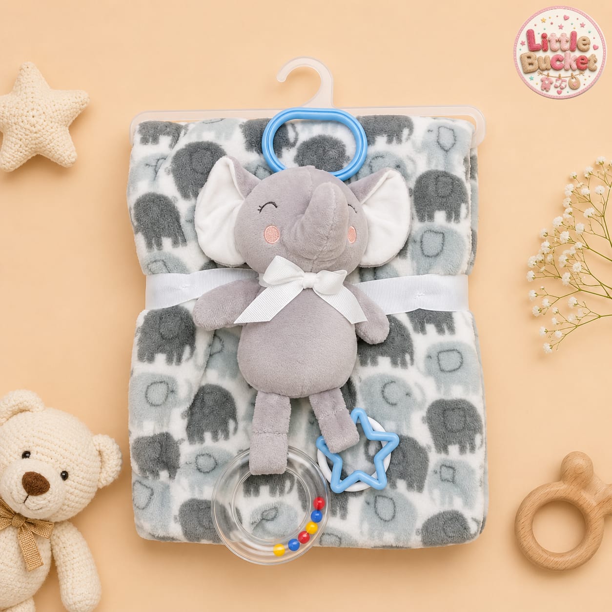Blanket For Babies With Rattle Toy