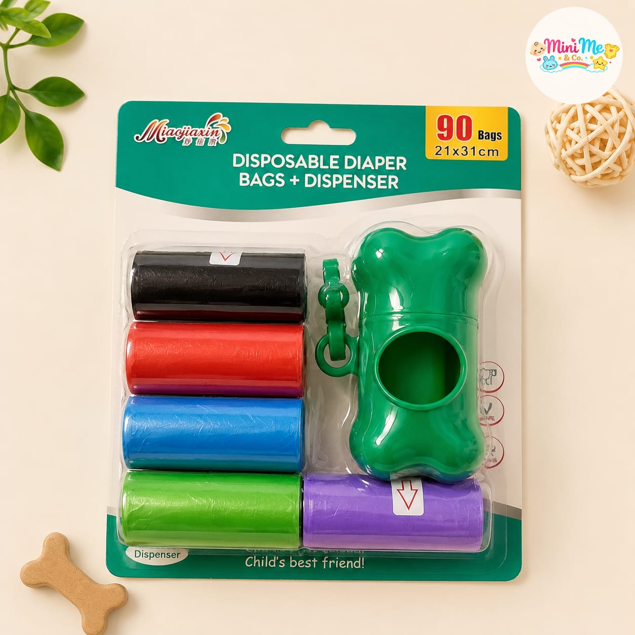 Diaper Disposable Bags + Dispenser