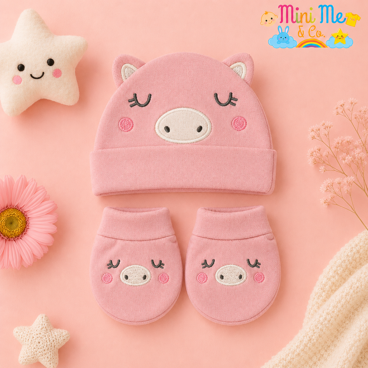 Character cap and booties set
