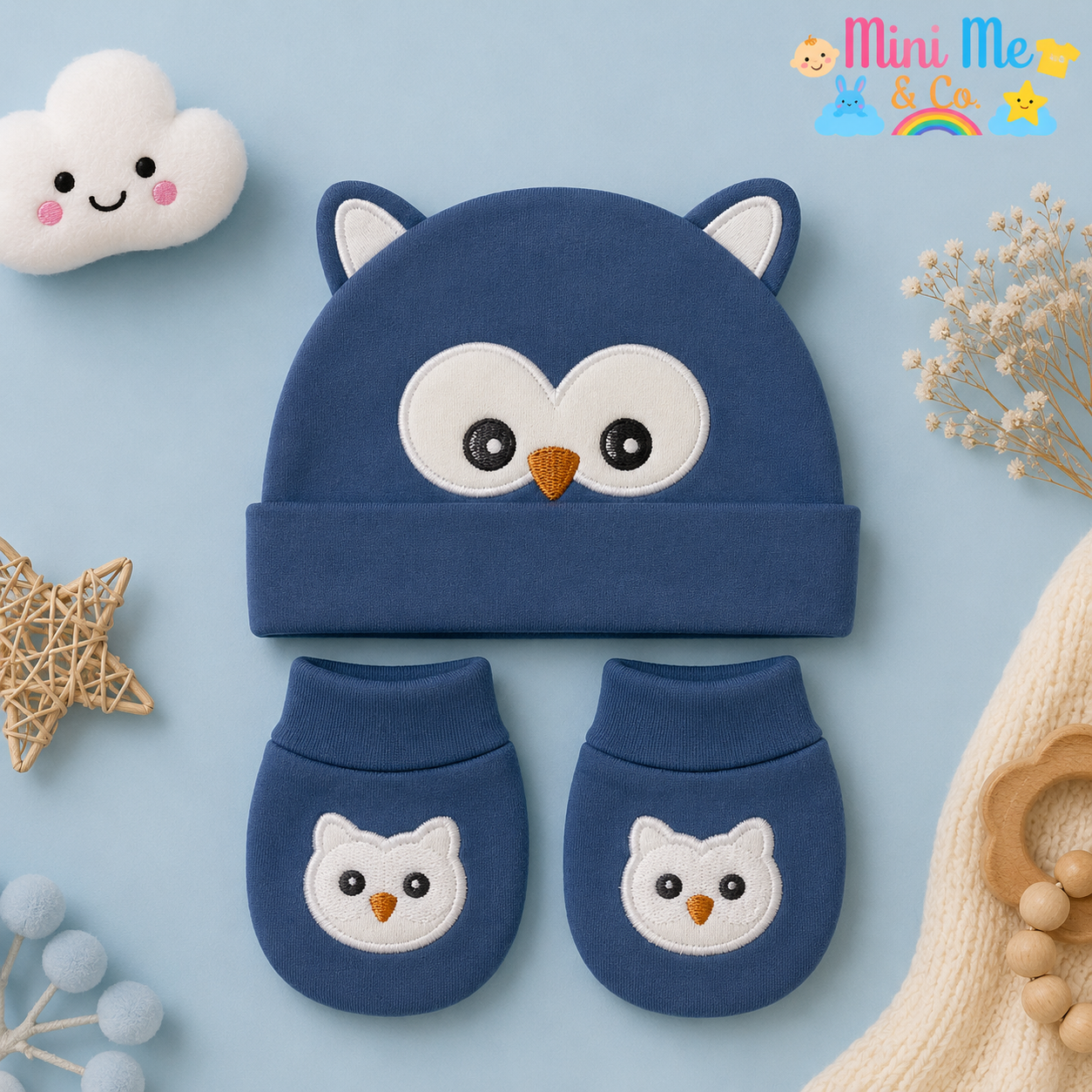 Character cap and booties set