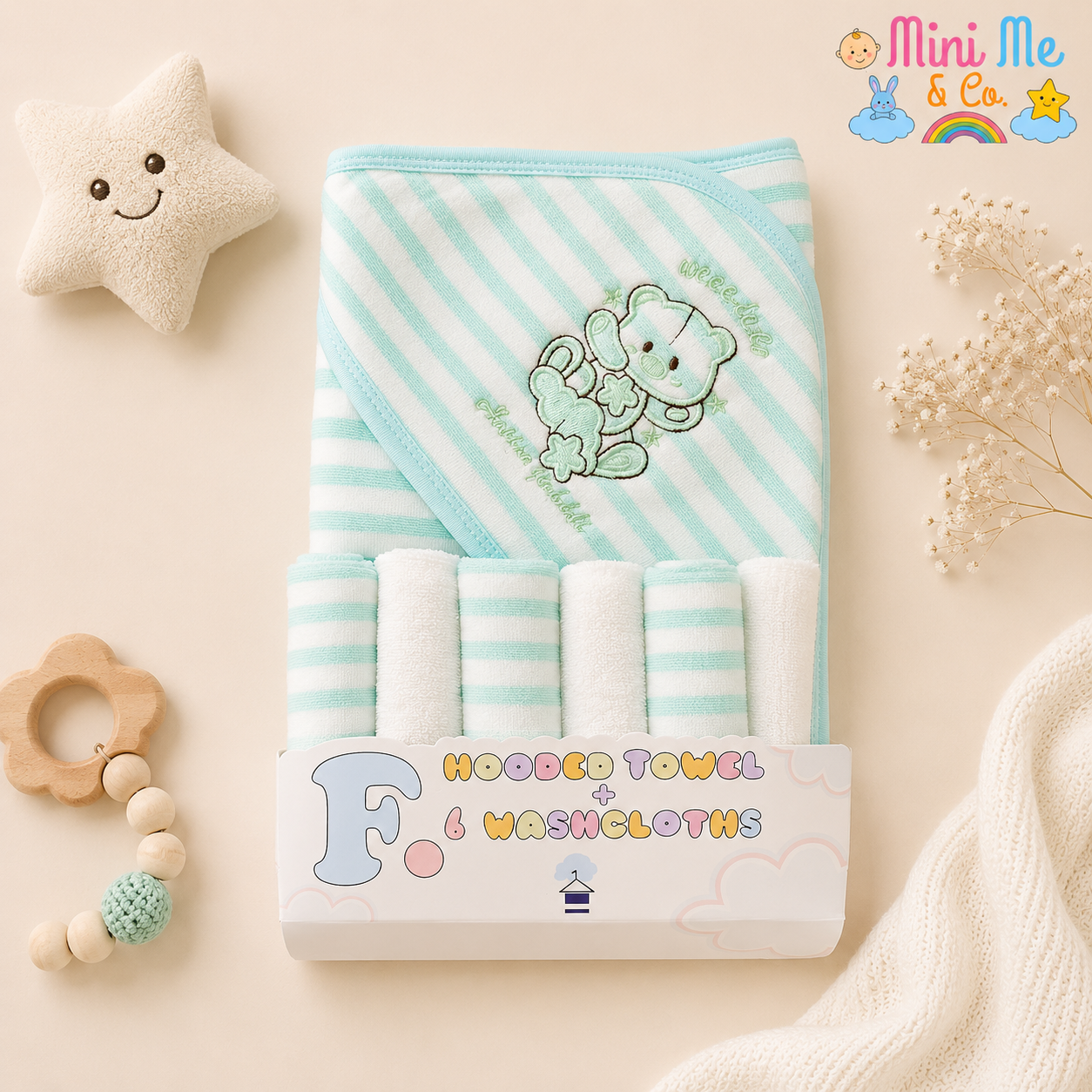 Character Hooded Towel With Facetowels