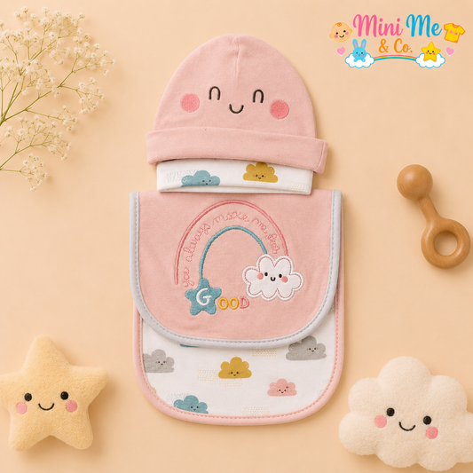 2 Caps & 2 Bibs Set