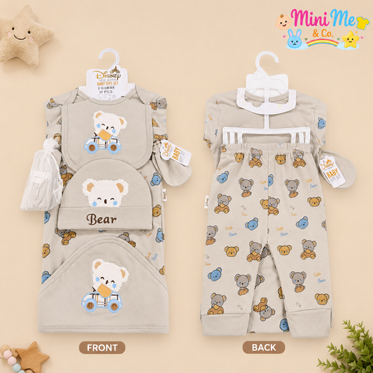 New Born Baby Gift Set – Grey Cute Bear (11 PCS)