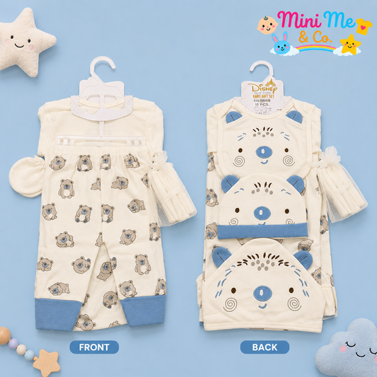New Born Baby Gift Set – Bear Print Beige (11 PCS)
