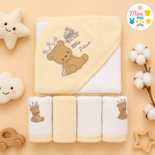 Character Hoodie Towel With 4 Face Towels