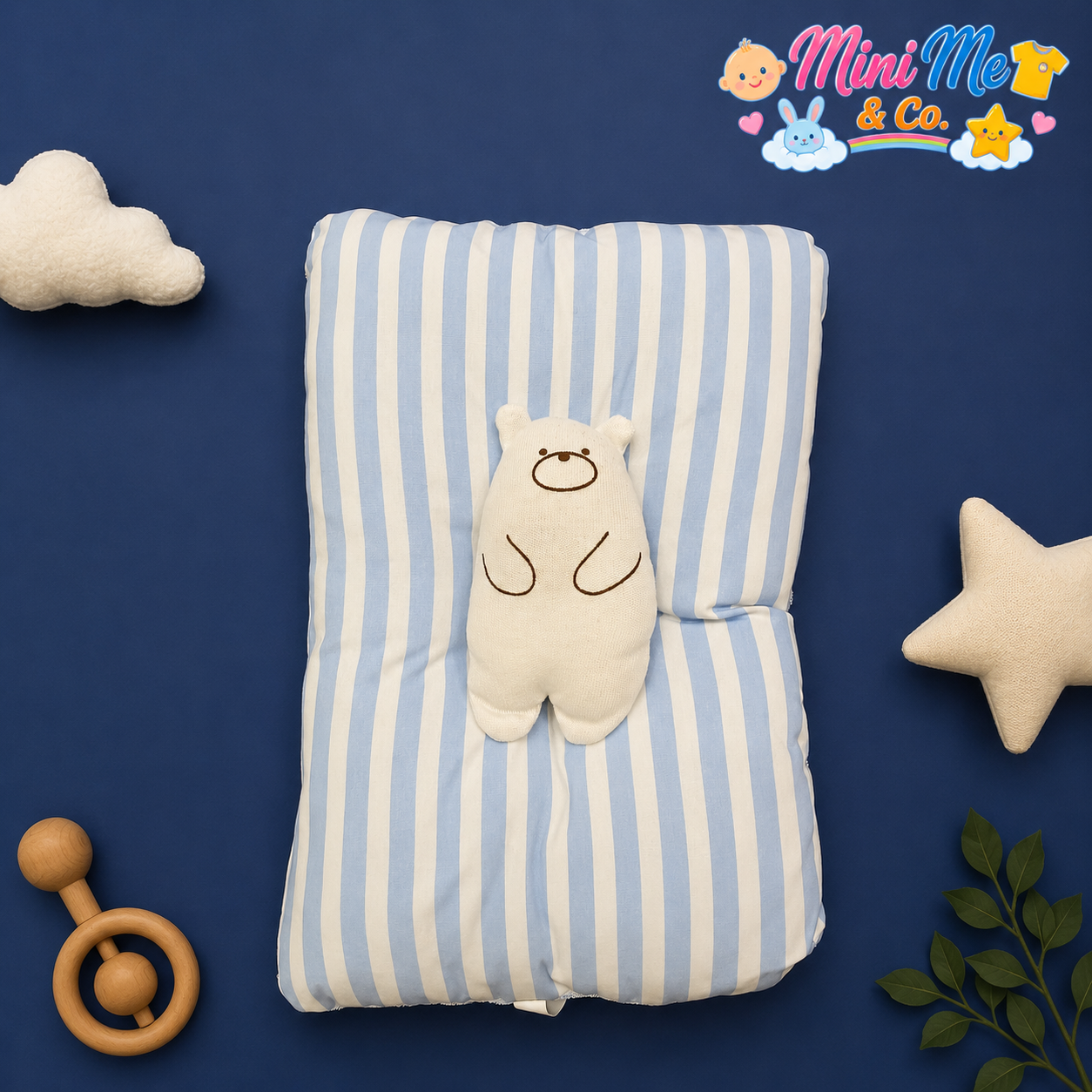 Pillow with a rattle toy