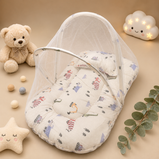 Baby Bed With Mosquito Net & Pillow