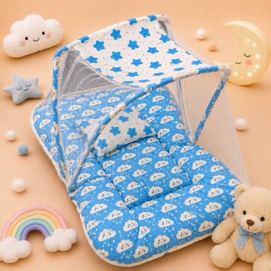 Baby Bed With Mosquito Net & Pillow
