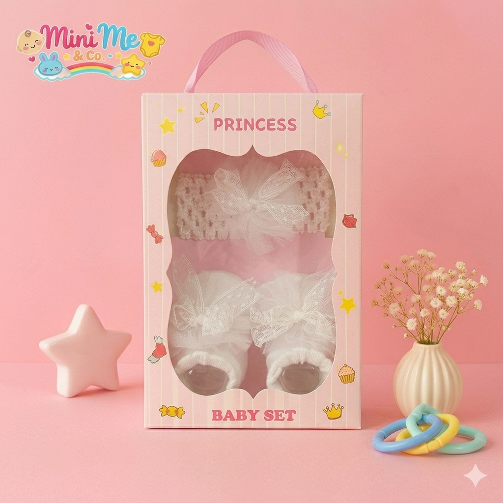 Booties & Headband Set For Baby Girl