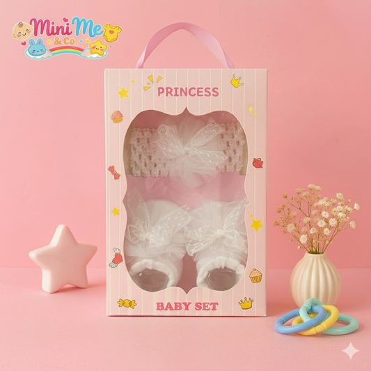 Booties & Headband Set For Baby Girl