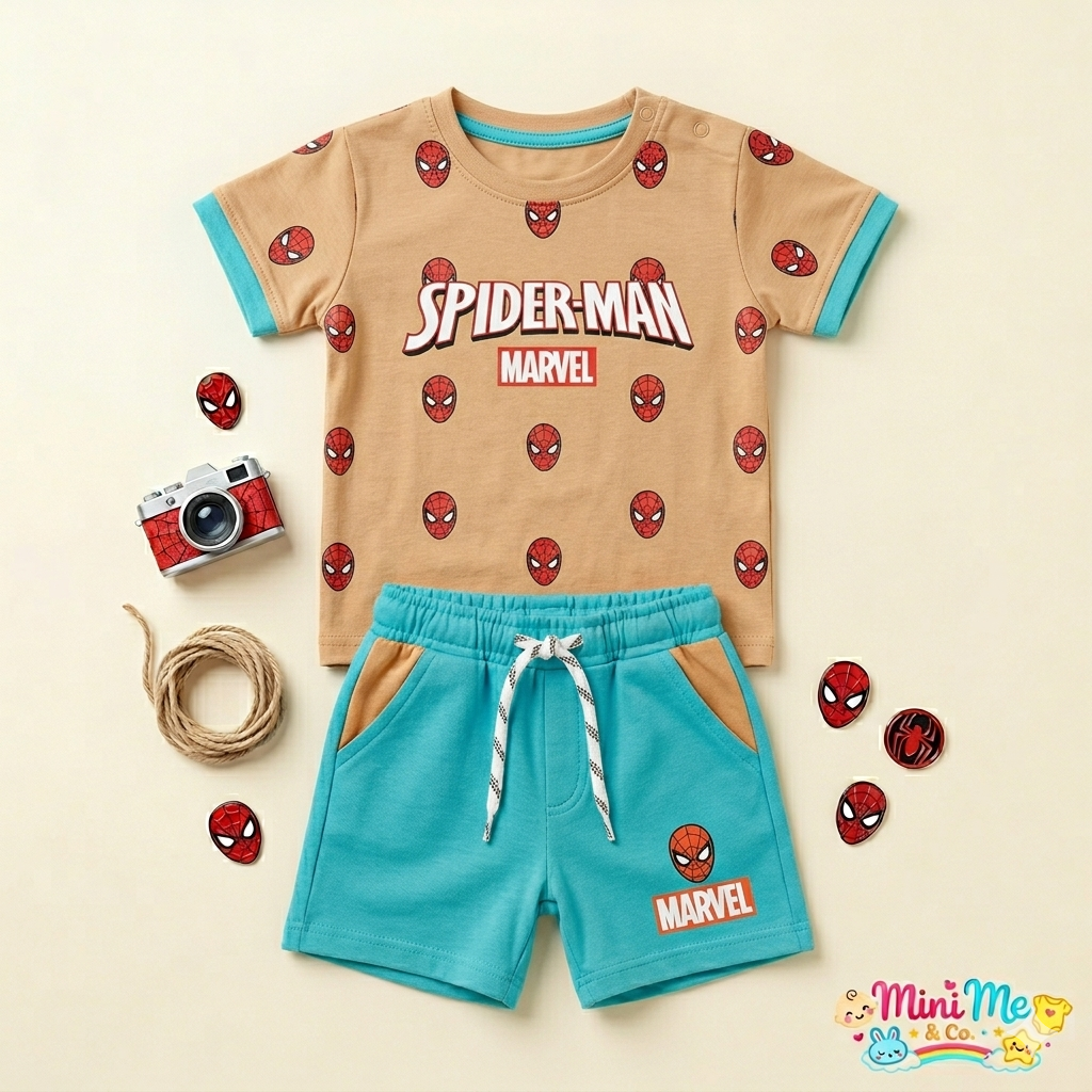 Spider-Man Beige & Aqua Set