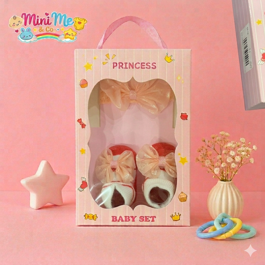 Booties & Headband Set For Baby Girl