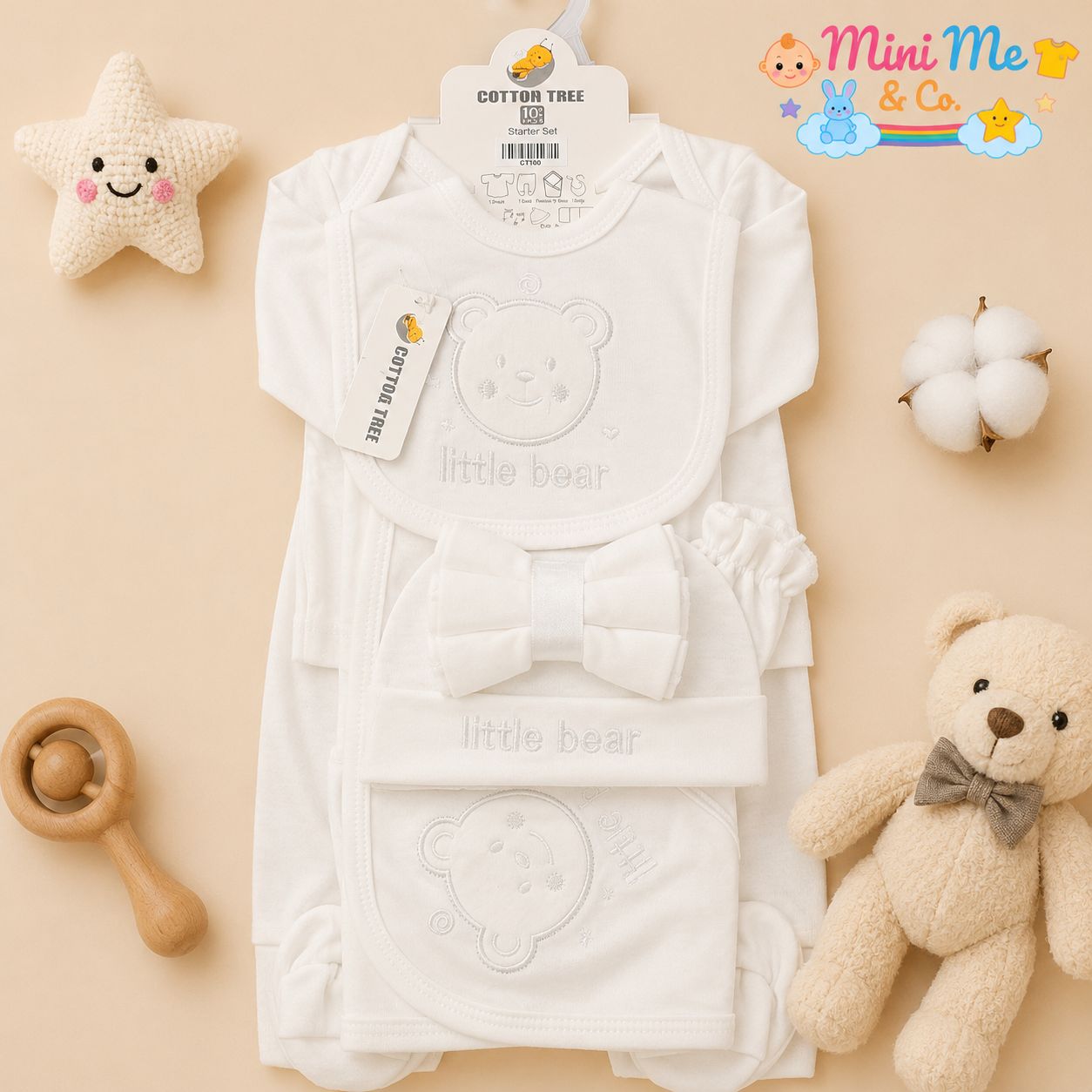 Pure White Teddy Bear Starter Set (10pc)