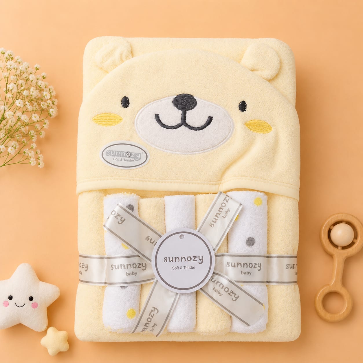 Character Hooded Towel With Facetowels