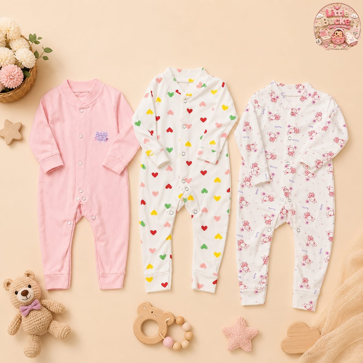 Set Of 3 Rompers