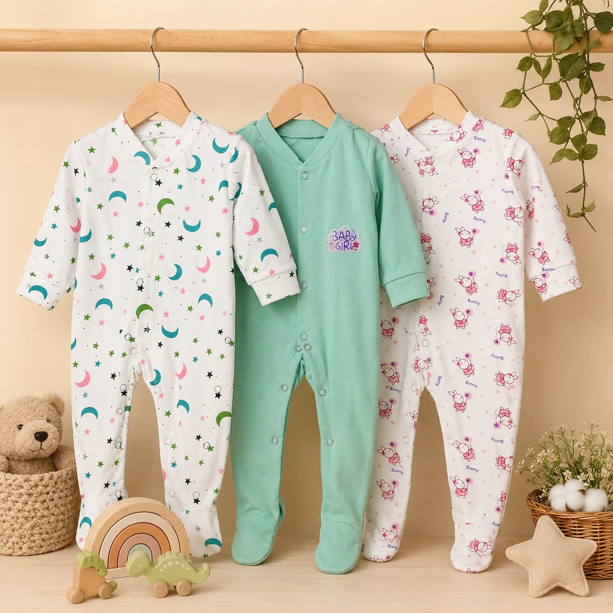 Set Of 3 Rompers
