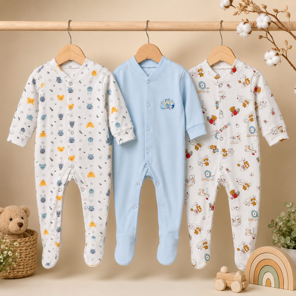 Set Of 3 Rompers